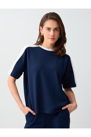 Jimmy Key Jimmy Key Lacivert Rahat Kesim Dirsek Kol Modal Örme Sweatshirt 6sw235708494