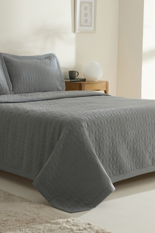 Karaca Home Liora Çift Kişilik Yatak Örtüsü Antrasit Antrasit