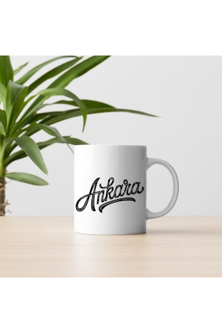 Ankara Yazılı Tasarım Kupa Bardak Şehir Temalı Hediyelik Beyaz