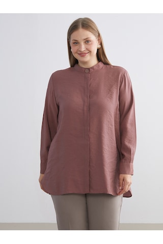 Lcwaıkıkı Classic Kahverengi Oversize Modal Karışımlı Kadın Gömlek Tunik