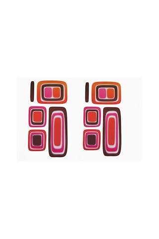 Duvar Süsü Sticker 2 Adet Kareli Desen Pvc 61x30x0,5cm