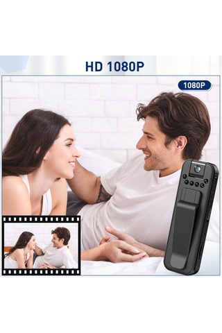 Gajeena Mini Kamera L7: 1080p Hd, 90 Geniş Açı, 180 Dönen Lens, İrfalı Gece Görüşü, Sesli Kayıt-fotoğraf, 500mah Batarya Ve Sırt Klipsi