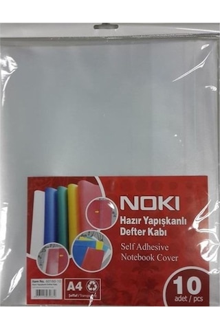 Noki A4 Hazır Defter Kabı Şeffaf 10 Lu 60160-10