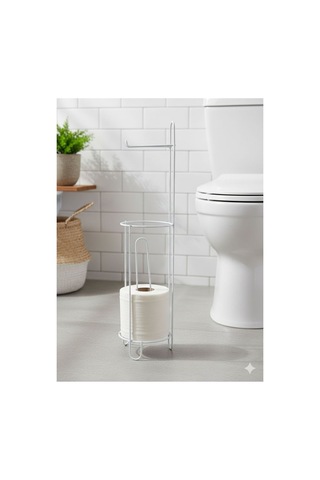 Buççin Online Mağaza Tuvalet Kağıtlığı Wc Kağıtlık Yedekli Metal Tuvalet Kağıdı Standı Tutacağı Askısı Metal Beyaz Çok Renkli