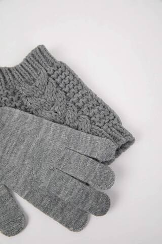 Defacto Kadın 2'Li Örgü Eldiven R8591AZ24WNGR2 Gri