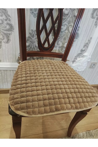 Burush Sandalye İçin 50x50 Cm Pofuduk Yastık, Bağcıklı Yapılmış 211694792 Kahverengi