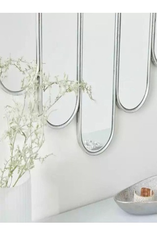 73x80 Konsol Aynası/lüks Ayna/dekor Aynası/salon Aynası/çerçeveli Duvar Aynası Gümüş 80 X 73 Diğer