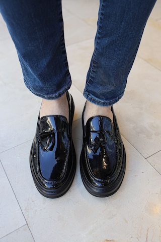 Roof Atelier Erkek Siyah Rugan Püskül Detaylı Loafer Ayakkabı - 127 - Rst Loafer-x Siyah