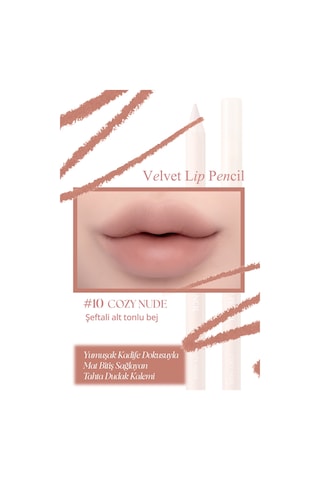 Kremsi Formüle Sahip Dudak Kalemi Ve Kalemtıraş Seti Clıo Velvet Lip Pencil Set 10 Cozy Nude