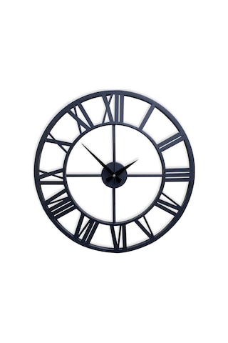 Ferforje Metal Dekoratif Duvar Saati 55Cm Roma Rakamlı 3 Boyutlu Altın