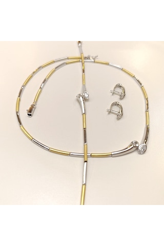 Oval Taşlı Set Takım 14 Ayar Altın Hd Videolu 42445188