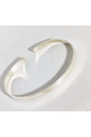 Gümüş Unisex Ayarlanabilir Düz Bilezik Gümüş