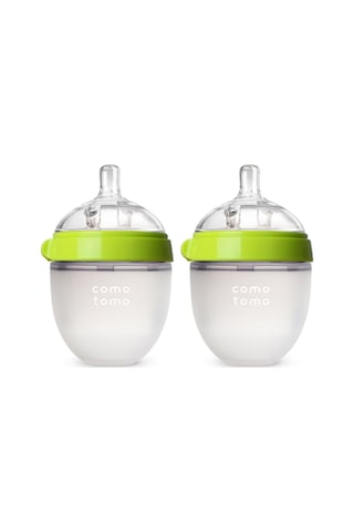 Antikolik Silikon Biberon 2'li 150ml Yeşil - Yavaş Akışlı 0-3 Ay Yenidoğan