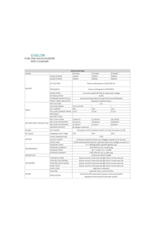 Exelon Tam Sinüs Şarjlı 3000w 12v Ups İnverter