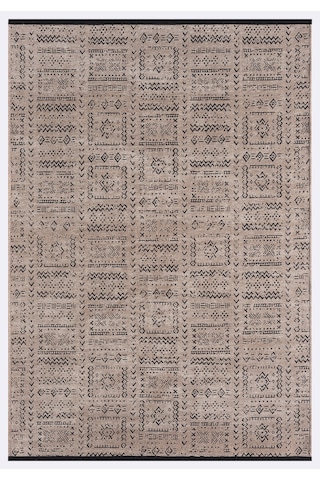 Gaia Bej Halı Yıkanabilir Kaymaz Taban Şönil Kilim Dokuma Pamuk Taban Kilim 10352 Bej