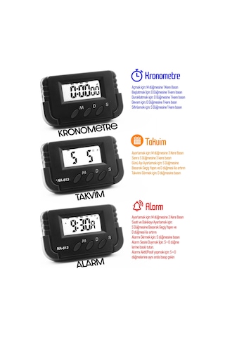 2li Set Masa Lambası + Kronometreli Öğrenci Saati Akrobat Metal 360 Çalışma Masası Lambası Beyaz Beyaz