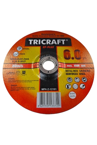 Tricraft Metal Kesici Taş 15 Adet 180x6 X22.23mm