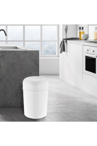 Rulopak Pota Kapak Çöp Kovası - Beyaz 15 Lt Beyaz