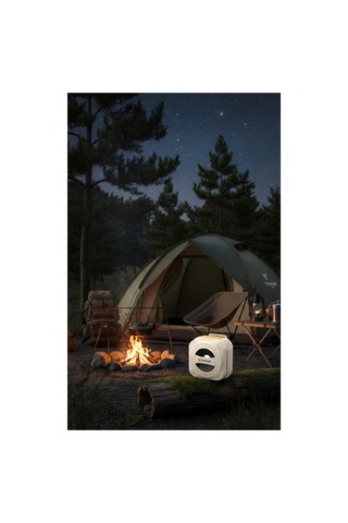 Outdoor Kablosuz Wireless 5w Led Işıklı Bluetooth Hoparlör Bej Doğa Güçlü Hoparlör