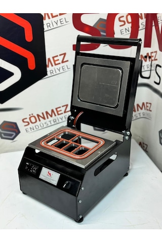 Sönmez Manuel 6 Bölmeli Kahvaltı Tabağı Kapatma Makinesi Black