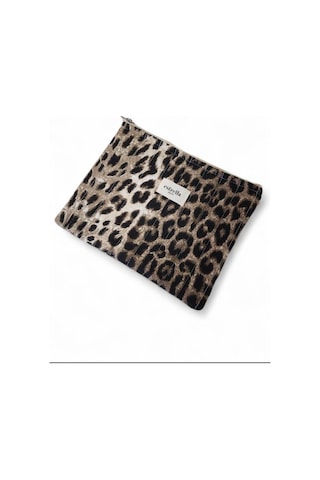 Estrella Paris Bloom Portföy & Clutch El Çantası Tablet Çantası Makyaj Çantası Leopar 25 X 19 Cm