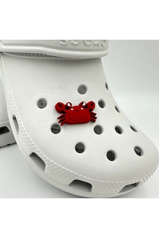 Crocs Terlik Süsü Ve Aksesuarı , Çanta Süsü Jibbitz 3d Yengeç 01 Görsel Figür Aksesuar Kırmızı