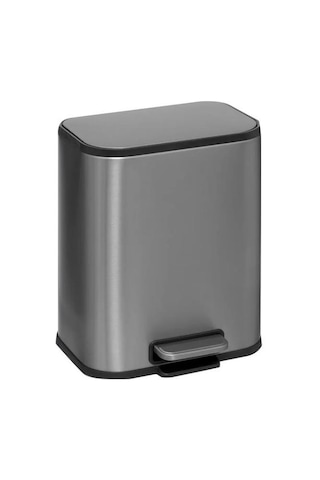 Omnipazar Genesit Gsc502l Kare Pedallı Paslanmaz Çelik Çöp Kovası 5 Litre Gri Gri