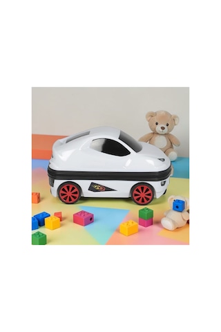 Aresshop Araba Valiz Çocuk Çanta Cocuk Araba Model Valiz Beyaz