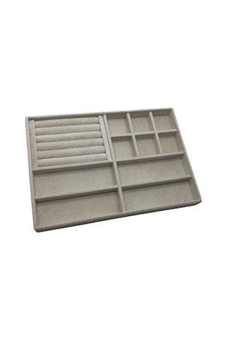 Tanzanya Model Süet Kumaş Krem Renk 24/34 Cm Takı Organizeri