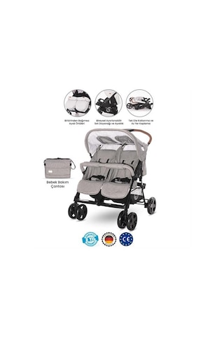 Lorelli Twin İkiz Bebek Arabası Cool Grey