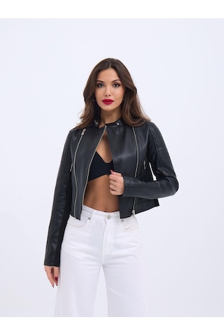 6711 Deri Ceket-siyah Si Yah