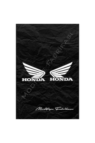 Honda Kanat Sticker Folyo - Beyaz - 15 X 12 Cm 2'li Set