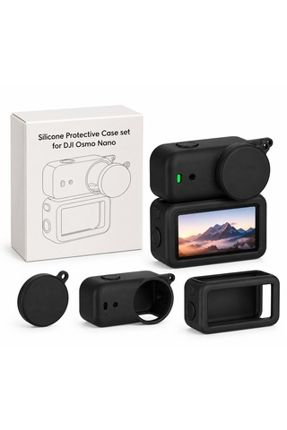 Teknoroket Djı Osmo Nano Silikon Kılıf Seti Kamera + Ekran Koruma + Lens Kapağı Siyah