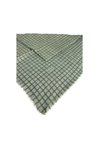 Eripek Desenli Flamalı Keten Eşarp- 06112 Yeşil