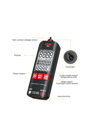 Bsıde A1 Mini Lcd Test Cihazı Voltaj Fermuarsız Kılıf Dijital Multimetre