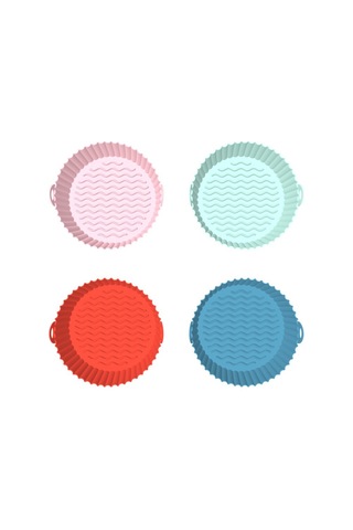 Hangfox Mavi Silikon Air Fryer Fırın Tepsisi 7.5 İnç - Ev Kullanıma Uygun, Kullanıması Kolay Ve Dayanıklı Mavi