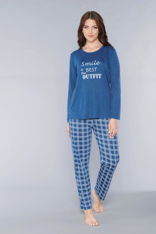 Uzun Kol Pijama Takım Mevsilik Viskon Alperi 790-26 İndigo