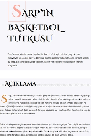 Sarp'ın Basketbol Tutkusu - Derya Akdeniz