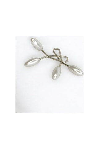 Eşarp Şal Klipsi Beyaz Arpa Model 1 Adet Klips - Kadın Tesettür Aksesuar Beyaz