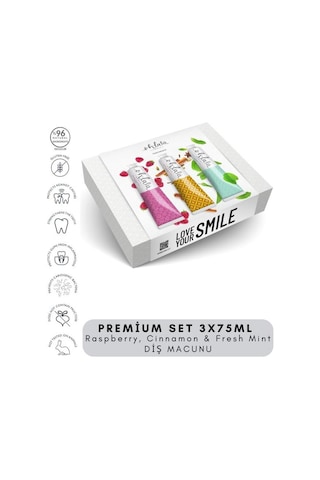 Ohlala Raspberry, Cinnamon & Fresh Mint Premium Set 3 X 75 Ml Diş Macunu