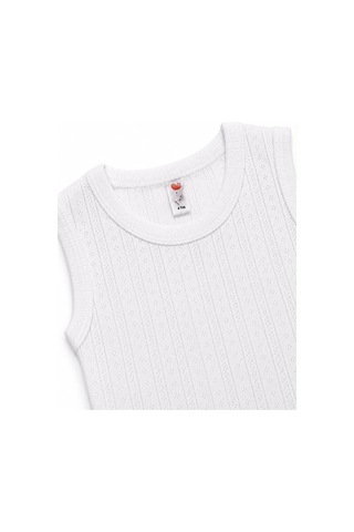 H&c Coolboy H&c %100 Pamuk Desenli Jakarlı Kolsuz Bebek Body Zıbın Beyaz