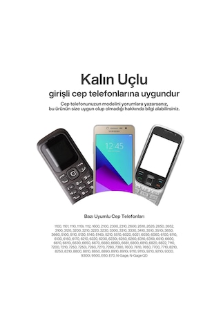 Eski Model Kalın Uçlu Telefon Şarj Aleti Nokia 1100 1102 3100 3310 6230 Ky30 Şarj Cihazı Set