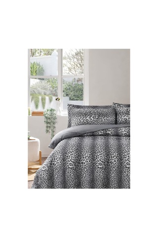 Gri Leopar Desenli Çift Kişilik Nevresim Takımı Modern Seri Çok Renkli