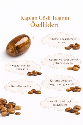 Doğal Taş Hayat Ağaci Dekoratif Biblo- Enerji Ağaci Kaplan Gözü Taşı