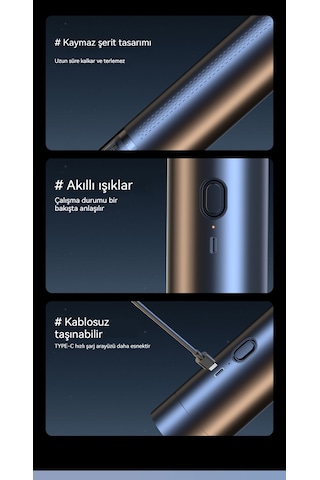 Kablosuz Şarjlı Araç Süpürgesi-beyaz