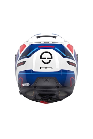 Schubert C5 Omega White Çene Açılır Motosiklet Kask Beyaz - Mavi - Kırmızı