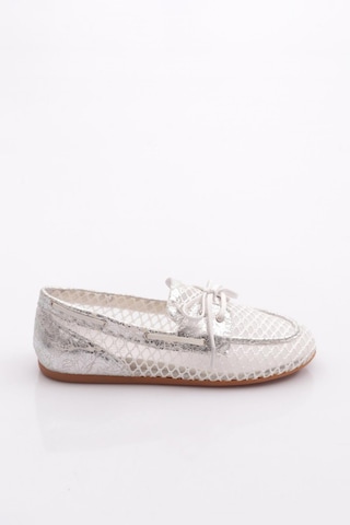Dgn B0048 Kadin Oxford Ayakkabi Gümüş