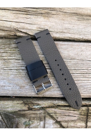 22 Mm Gri Deri El Yapımı Deri Kordon
