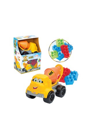 Oyuncak Kutulu Küçük Çimento Kamyon Bloklu 20 Parça