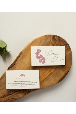 Çift Yön Çiçek Desenli Teşekkür Kartı Thank You Cart Pytktskk20